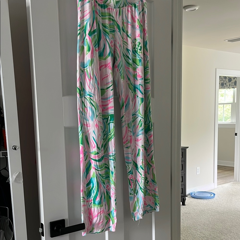 Lilly Pulitzer Pink and Green Wide Leg soft pants